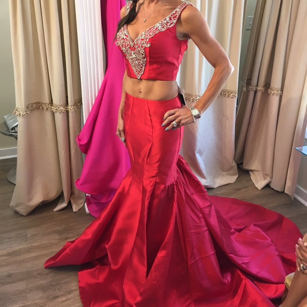 Rachel Allan 5895 Red Formal Gown